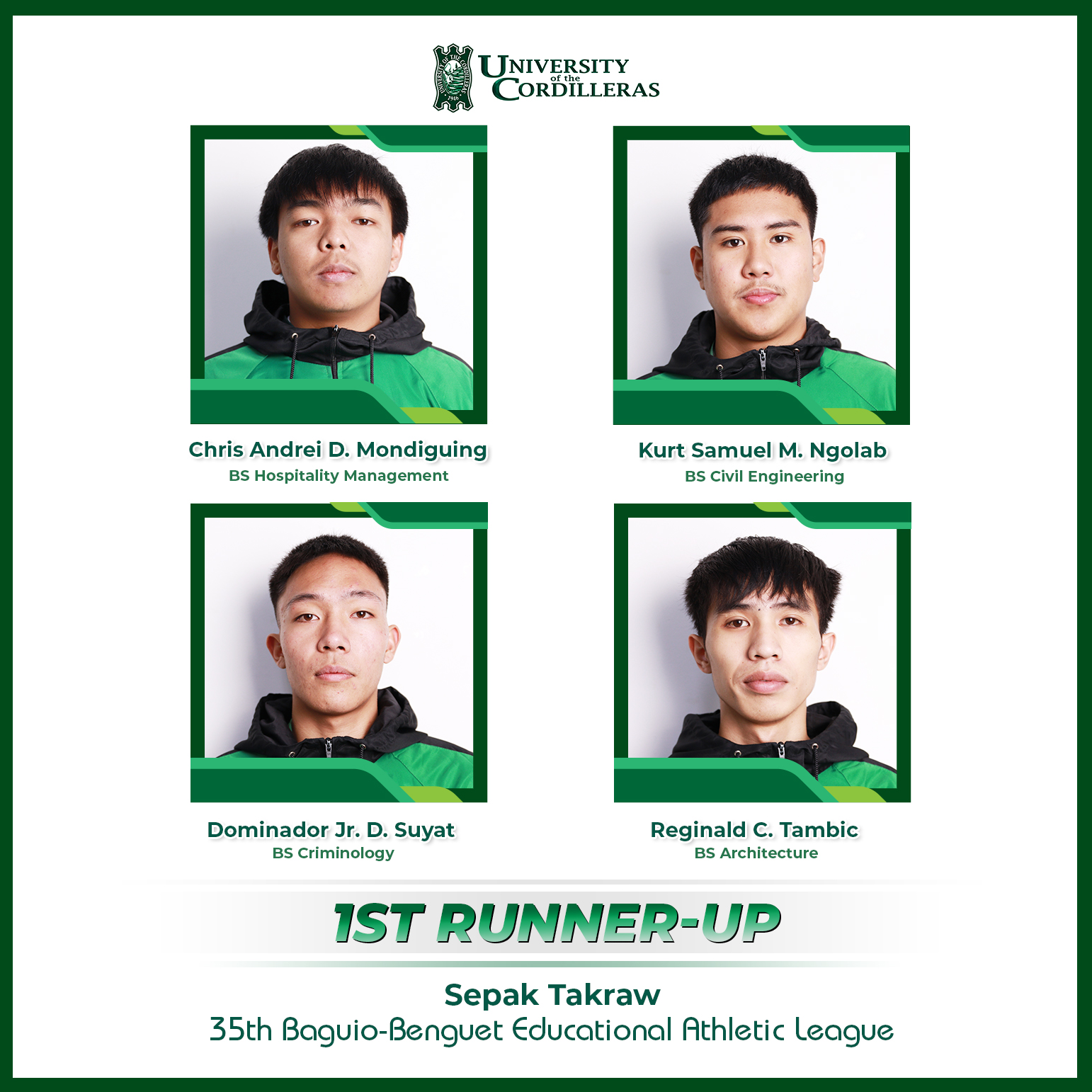 𝐔𝐂 𝐀𝐭𝐡𝐥𝐞𝐭𝐞𝐬 𝐖𝐢𝐧 𝟏𝐬𝐭 𝐑𝐮𝐧𝐧𝐞𝐫-𝐔𝐩 𝐢𝐧 𝐁𝐁𝐄𝐀𝐋 𝐒𝐞𝐩𝐚𝐤 𝐓𝐚𝐤𝐫𝐚𝐰