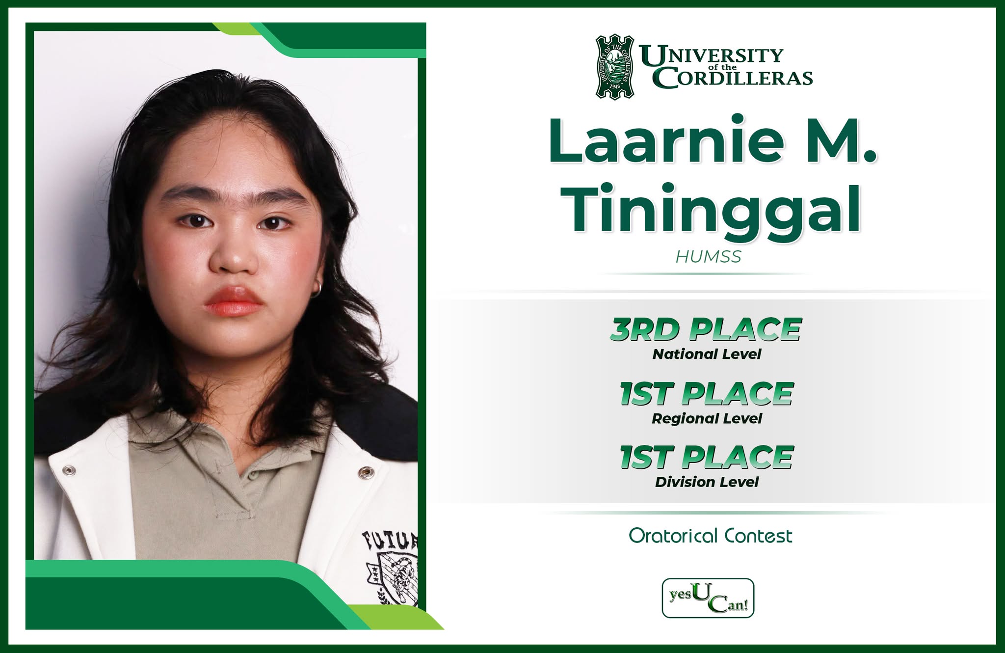 𝐓𝐢𝐧𝐢𝐧𝐠𝐠𝐚𝐥, 𝐇𝐔𝐌𝐒𝐒, 𝐁𝐚𝐠𝐬 𝟑𝐫𝐝 𝐏𝐥𝐚𝐜𝐞 𝐢𝐧 𝐍𝐚𝐭𝐢𝐨𝐧𝐚𝐥 𝐎𝐫𝐚𝐭𝐨𝐫𝐢𝐜𝐚𝐥 𝐂𝐨𝐧𝐭𝐞𝐬𝐭
