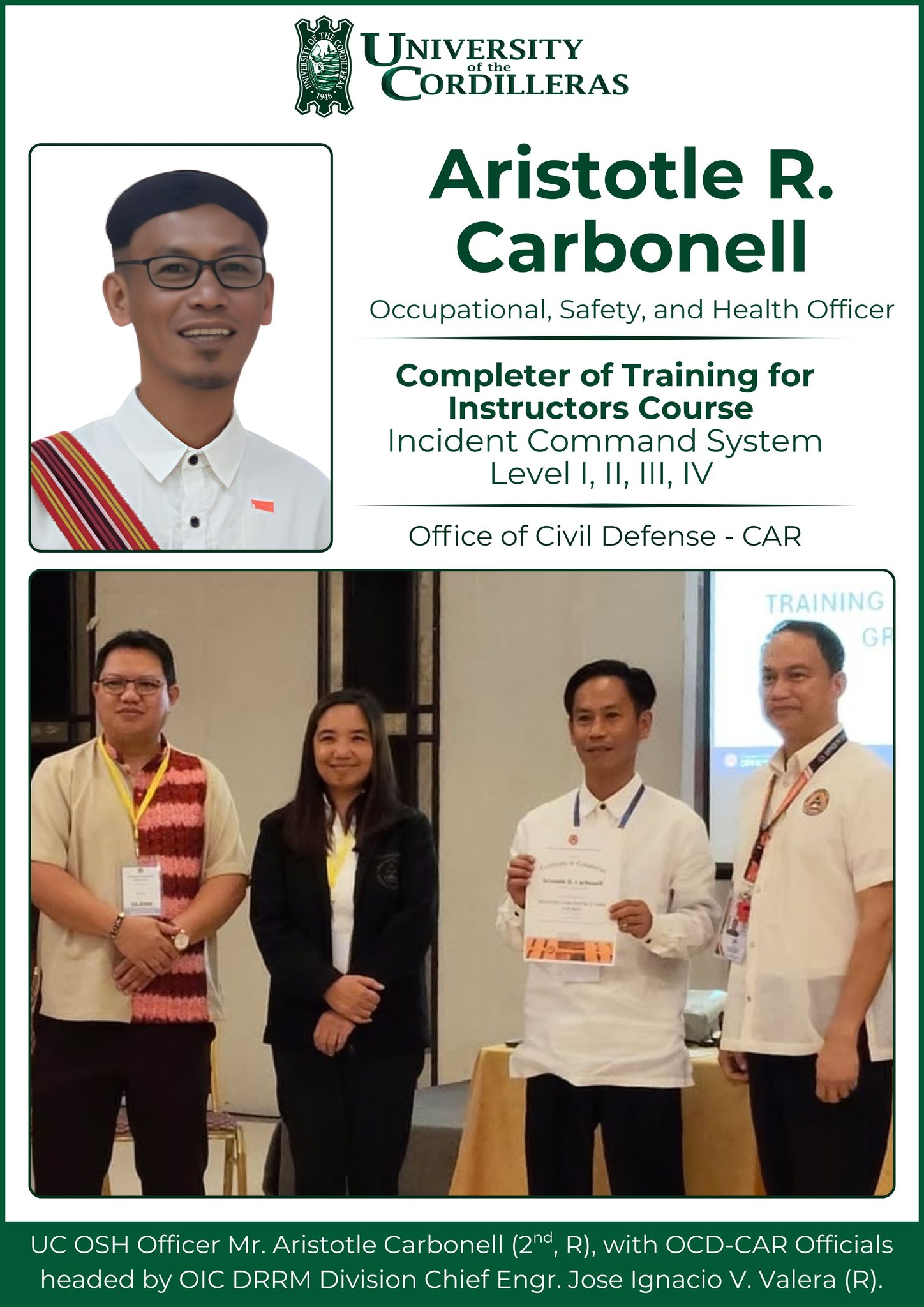 𝐎𝐒𝐇 𝐎𝐟𝐟𝐢𝐜𝐞𝐫 𝐂𝐚𝐫𝐛𝐨𝐧𝐞𝐥𝐥 𝐂𝐨𝐦𝐩𝐥𝐞𝐭𝐞𝐬 𝐎𝐂𝐃 – 𝐂𝐀𝐑 𝐓𝐅𝐈 𝐂𝐨𝐮𝐫𝐬𝐞, 𝐐𝐮𝐚𝐥𝐢𝐟𝐢𝐞𝐬 𝐚𝐬 𝐈𝐂𝐒 𝐂𝐀𝐃𝐑𝐄