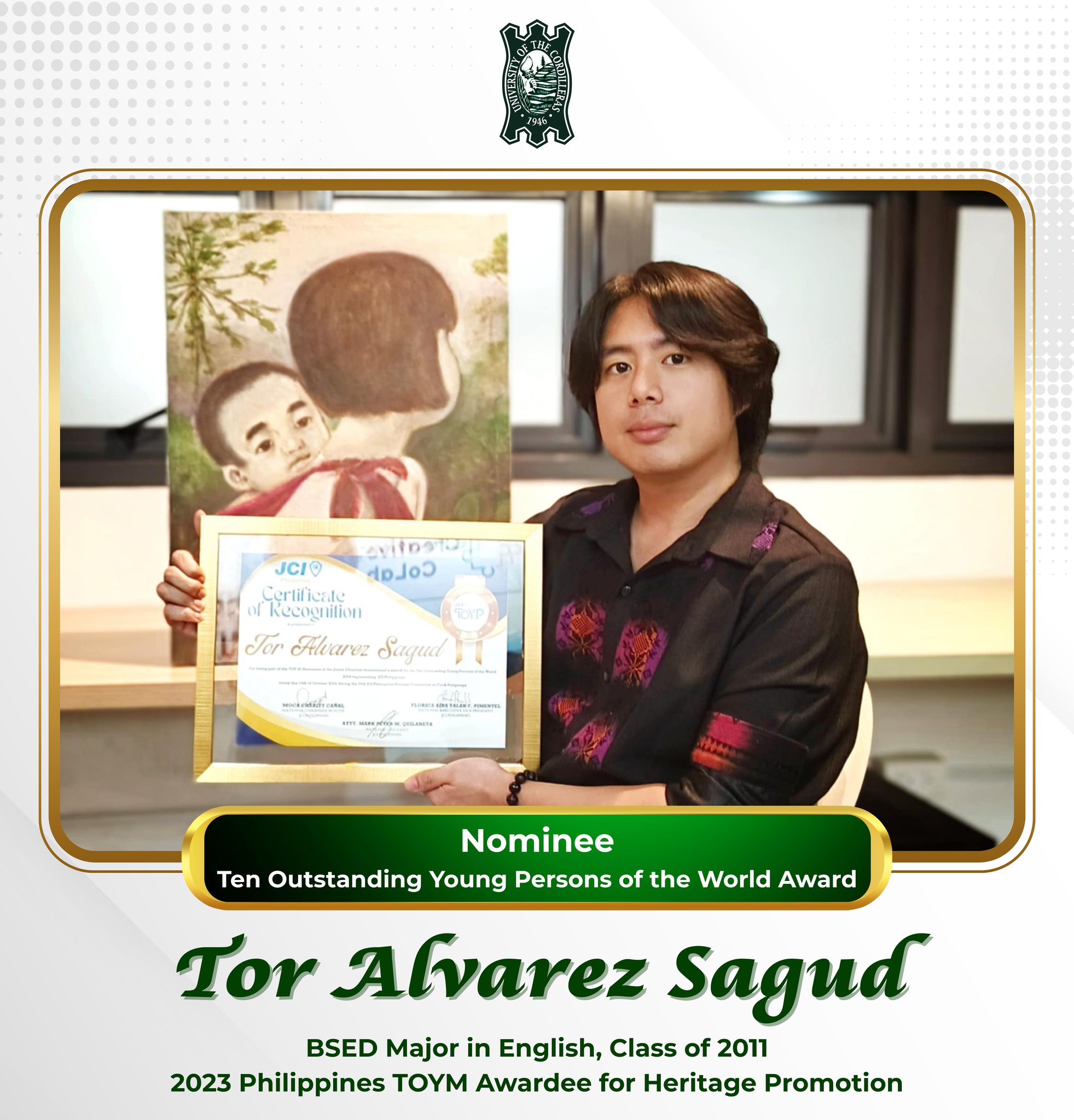 𝐂𝐓𝐄 𝐀𝐥𝐮𝐦𝐧𝐮𝐬 𝐓𝐨𝐫 𝐒𝐚𝐠𝐮𝐝 𝐍𝐨𝐦𝐢𝐧𝐚𝐭𝐞𝐝 𝐟𝐨𝐫 𝐉𝐂𝐈 𝐓𝐞𝐧 𝐎𝐮𝐭𝐬𝐭𝐚𝐧𝐝𝐢𝐧𝐠 𝐘𝐨𝐮𝐧𝐠 𝐏𝐞𝐫𝐬𝐨𝐧𝐬 𝐨𝐟 𝐭𝐡𝐞 𝐖𝐨𝐫𝐥𝐝 𝐀𝐰𝐚𝐫𝐝