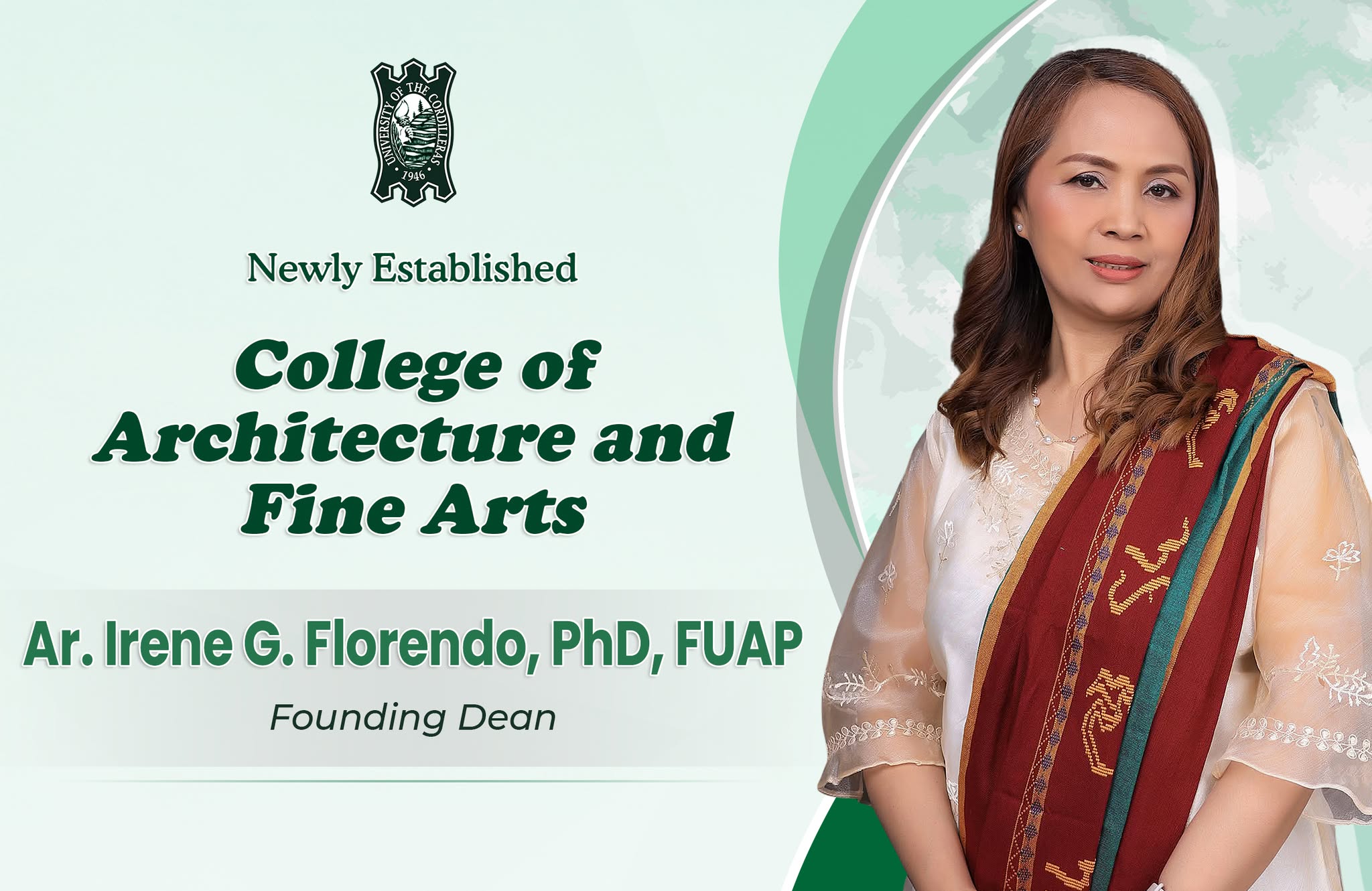 𝐔𝐂 𝐄𝐬𝐭𝐚𝐛𝐥𝐢𝐬𝐡𝐞𝐬 𝐂𝐨𝐥𝐥𝐞𝐠𝐞 𝐨𝐟 𝐀𝐫𝐜𝐡𝐢𝐭𝐞𝐜𝐭𝐮𝐫𝐞 𝐚𝐧𝐝 𝐅𝐢𝐧𝐞 𝐀𝐫𝐭𝐬, 𝐬𝐭𝐚𝐫𝐭𝐢𝐧𝐠 𝐒𝐘 𝟐𝟎𝟐𝟓-𝟐𝟎𝟐𝟔, 𝐰𝐢𝐭𝐡 𝐃𝐫. 𝐅𝐥𝐨𝐫𝐞𝐧𝐝𝐨 𝐚𝐬 𝐅𝐨𝐮𝐧𝐝𝐢𝐧𝐠 𝐃𝐞𝐚𝐧