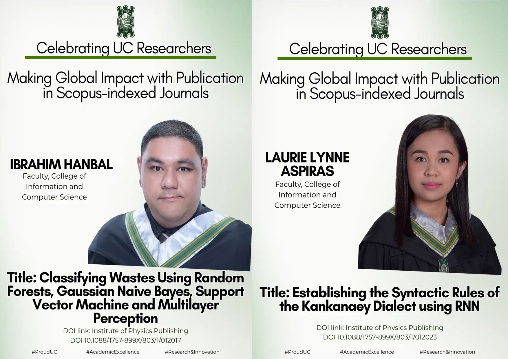 UC ITCS Faculty Amplify Global Research Impact Through Scopus-Indexed Publications